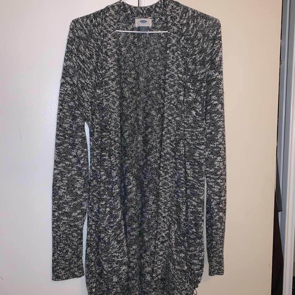 Old Navy Gray and White Cardigan
